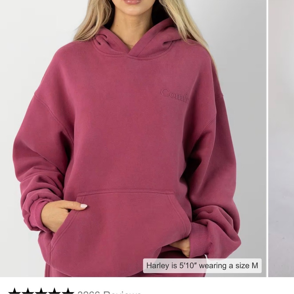 Comfrt minimalist, oversized hoodie. Berry color